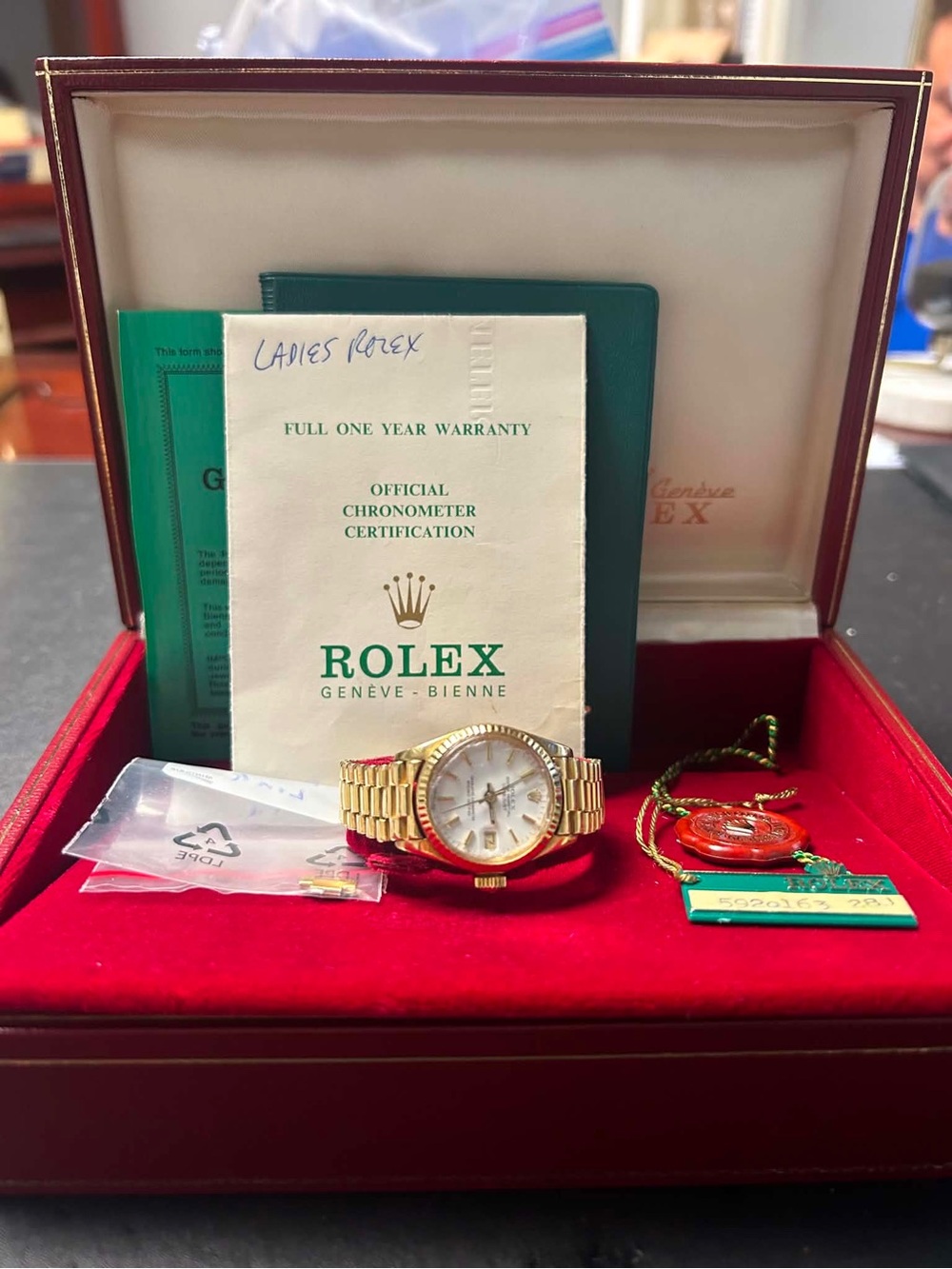 Rolex Ladies Gold Solid Gold President With Papers